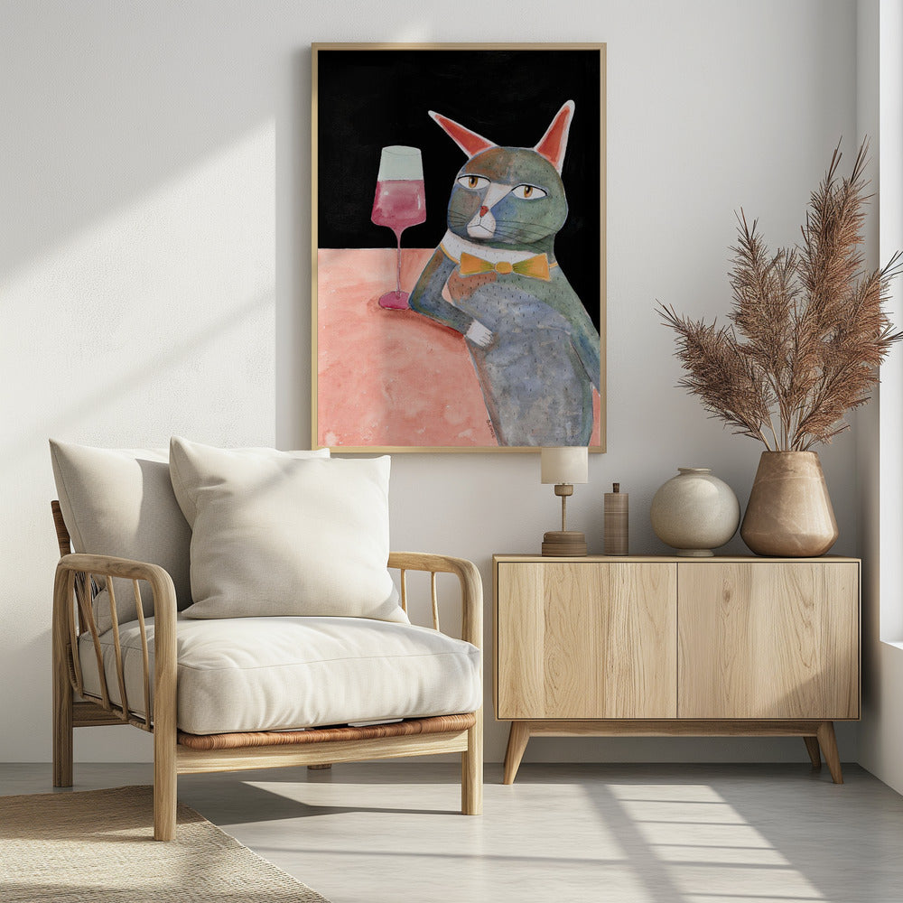 Barkatze mit Fliege | Poster