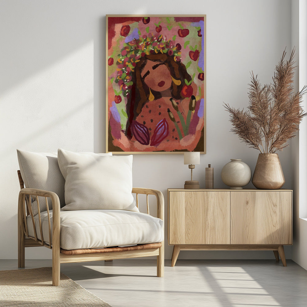 Frau und Äpfel | Poster