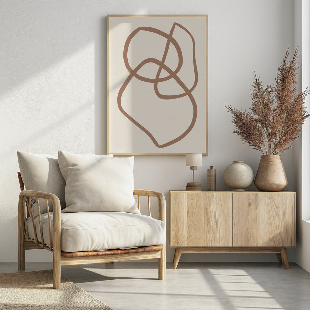 Abstrakte Linien Mokka 5 | Poster