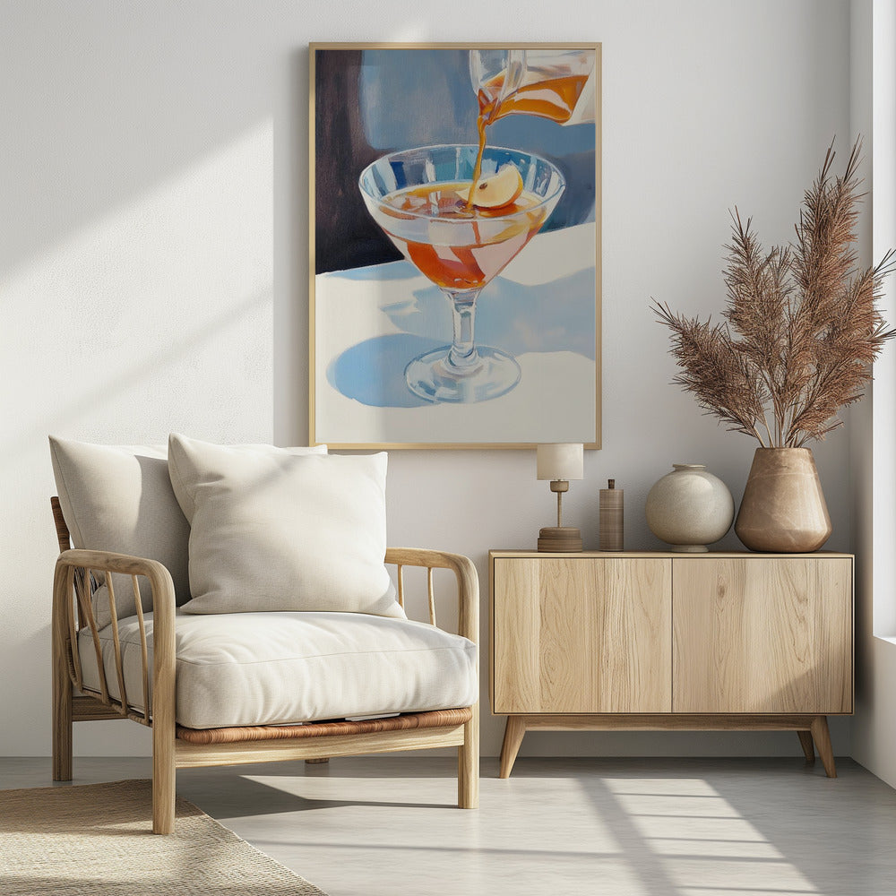 Zitronentee in ein Glas gießen | Poster