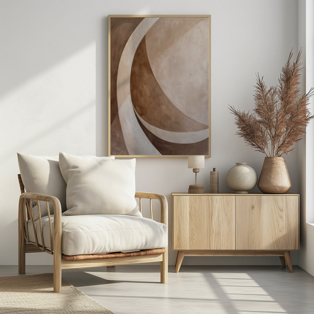 Abstrakte Kunst Beige Braun Geo Abstrakt | Poster