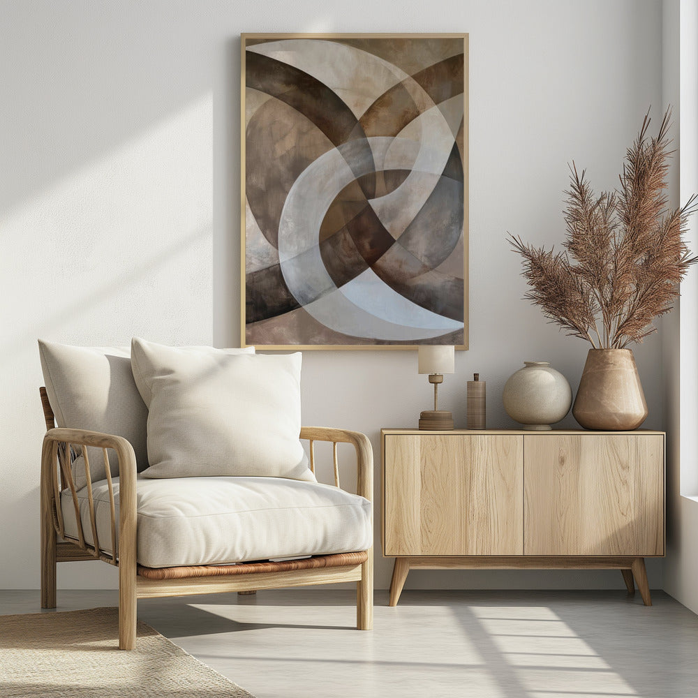 Abstrakte Kunst Beige Braun Geo Abstrakt | Poster