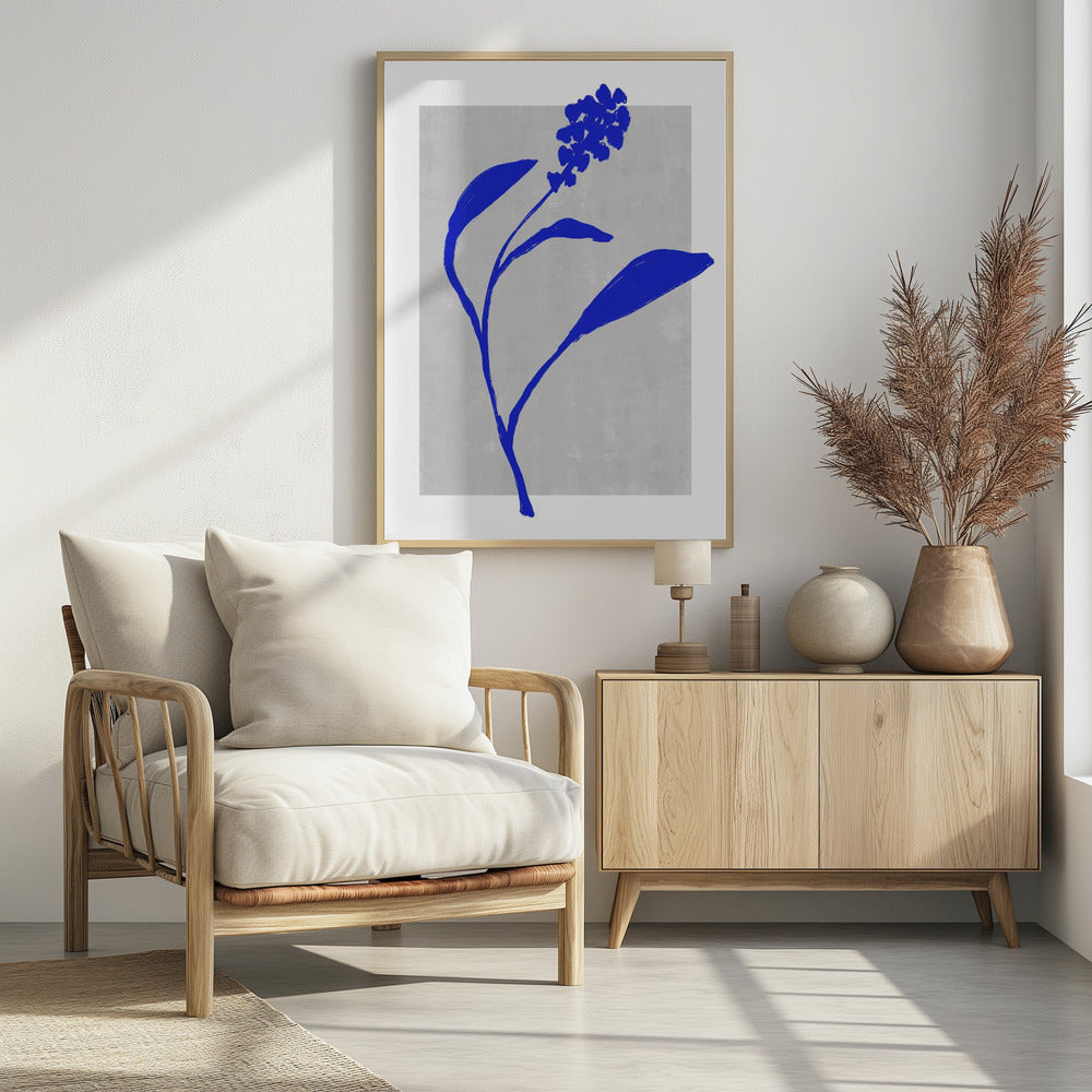 Azure Blossom Silhouette | Poster