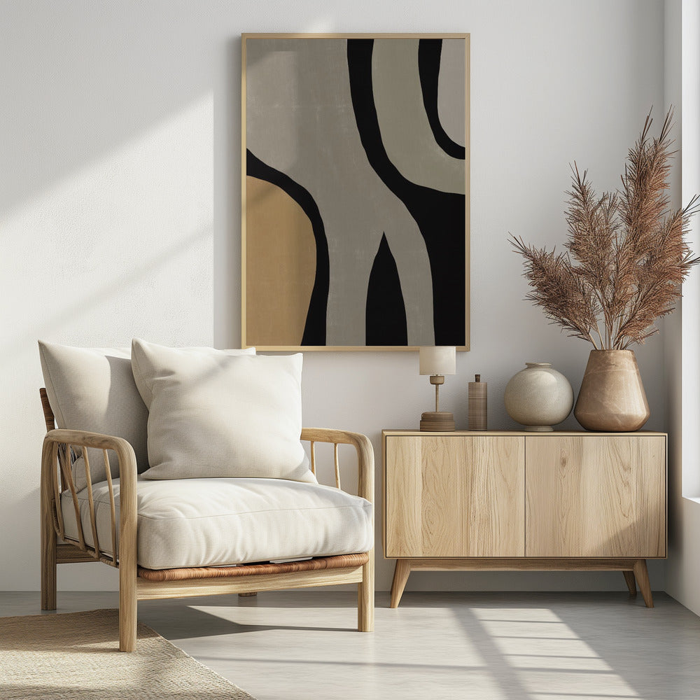 Minimalist Grey Abstract Flow | Poster