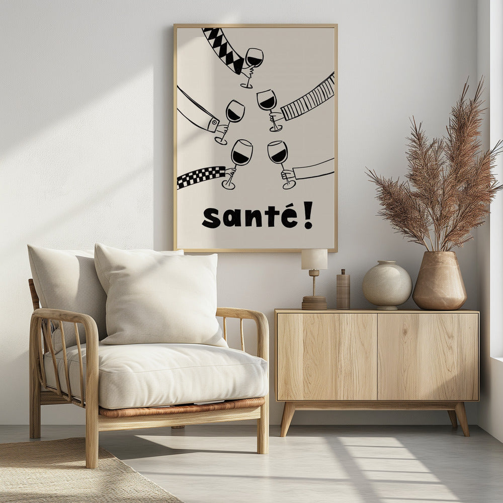 Santé Weinparty mit Freunden | Poster