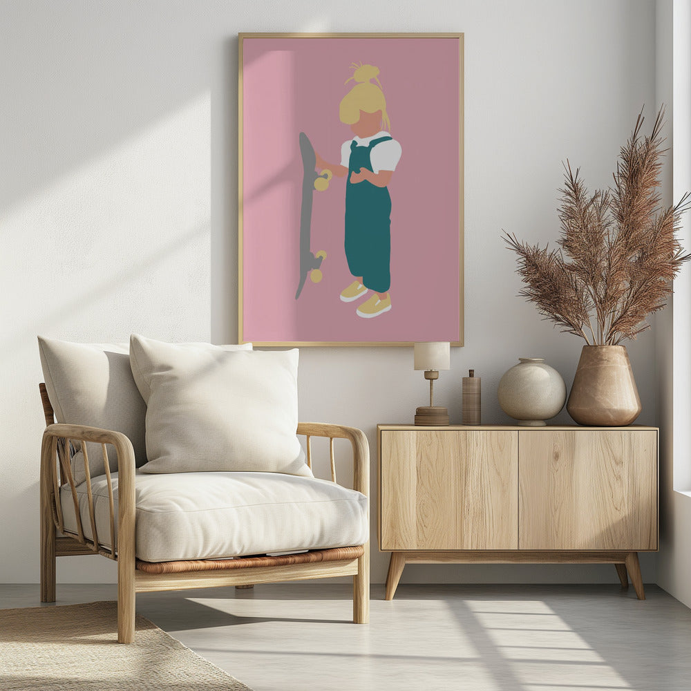 Juno – Skateboard-Mädchen-Silhouette | Poster