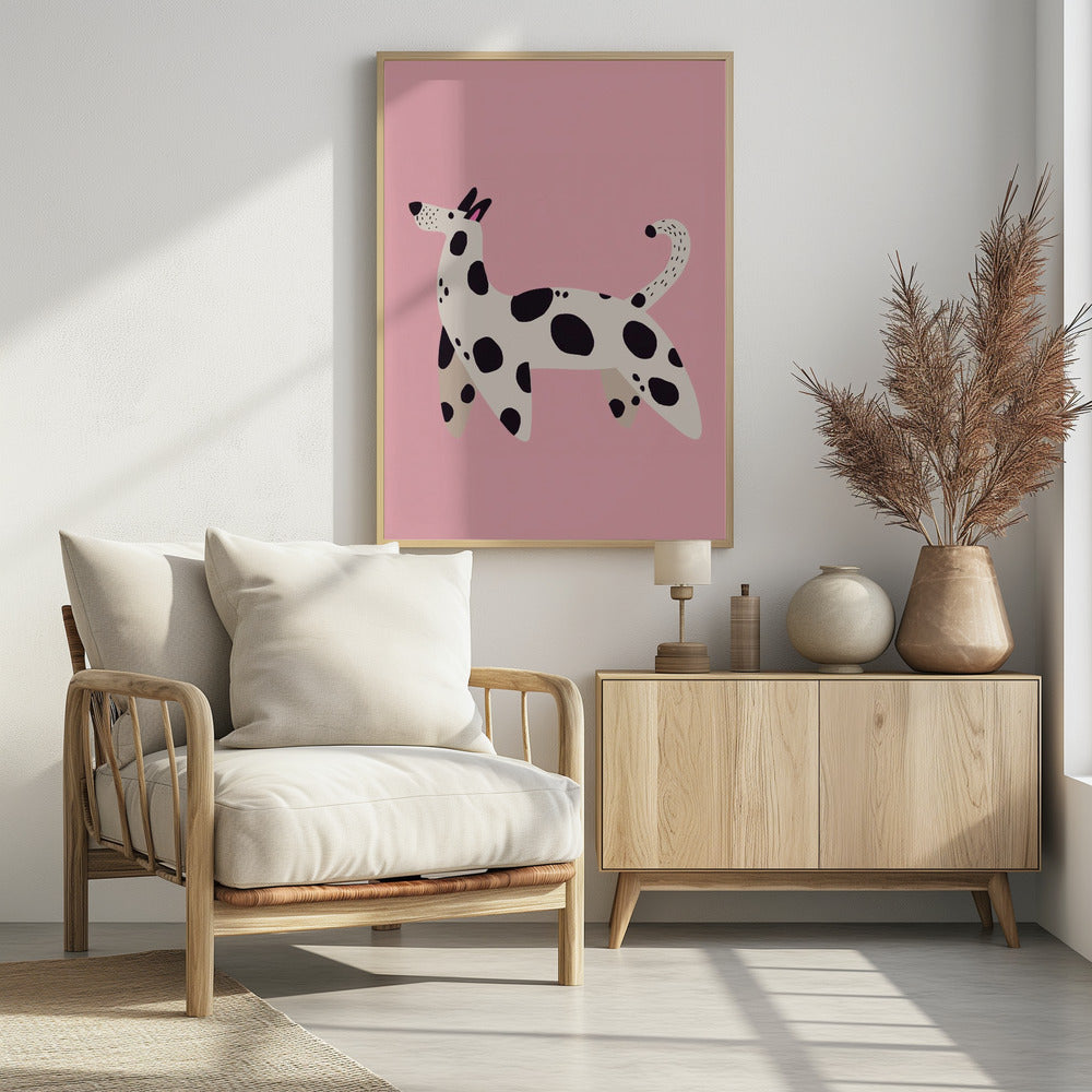 Spaziergang mit geflecktem Hündchen | Poster