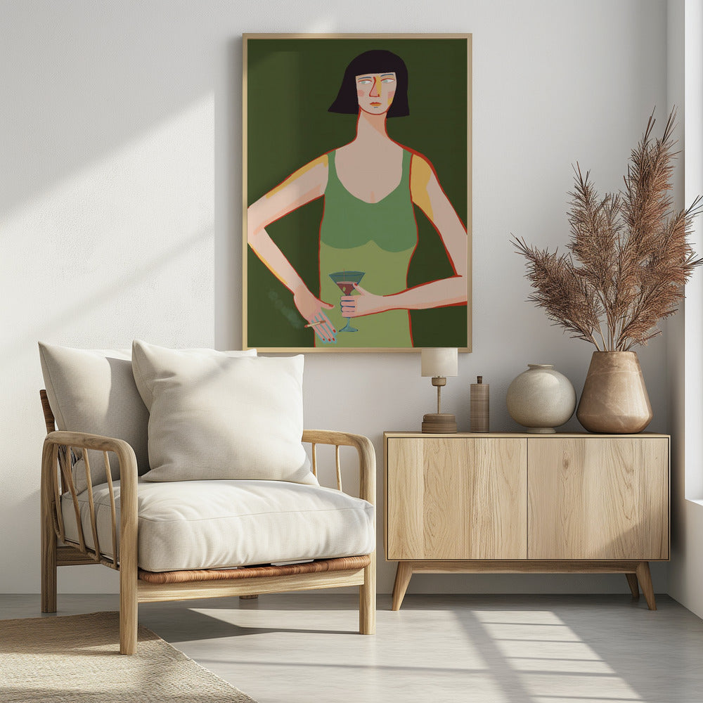 Lady with cocktail | Poster