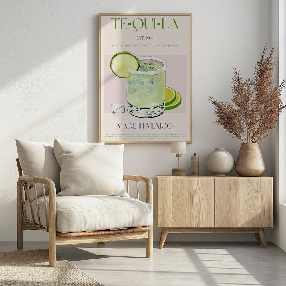 Tequila-Getränk mit Limette und Eis | Poster
