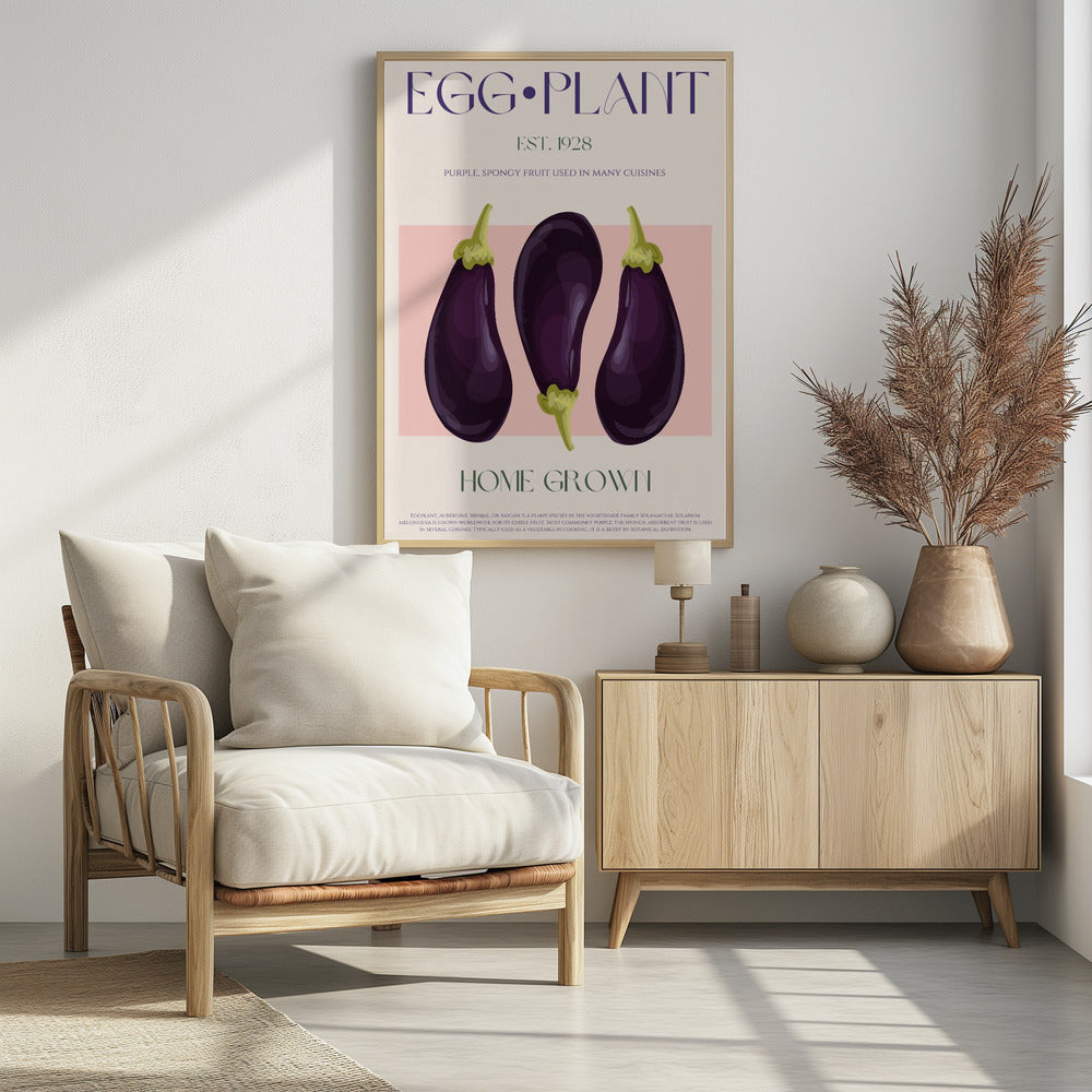 Drei leuchtend lila Auberginen | Poster