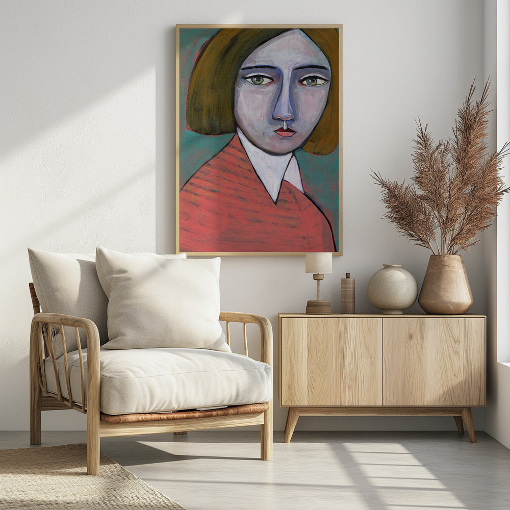 Dame im Melonenpullover | Poster