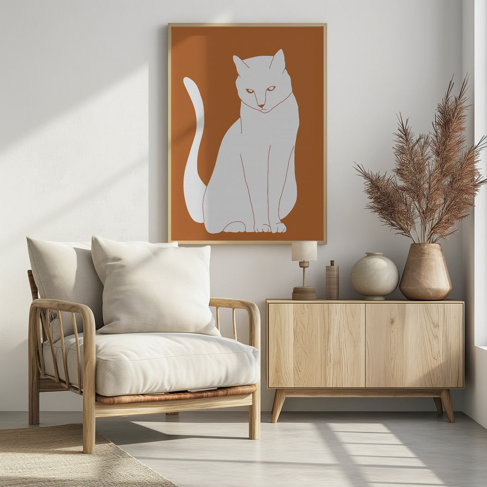 Weiße und orange Katze | Poster
