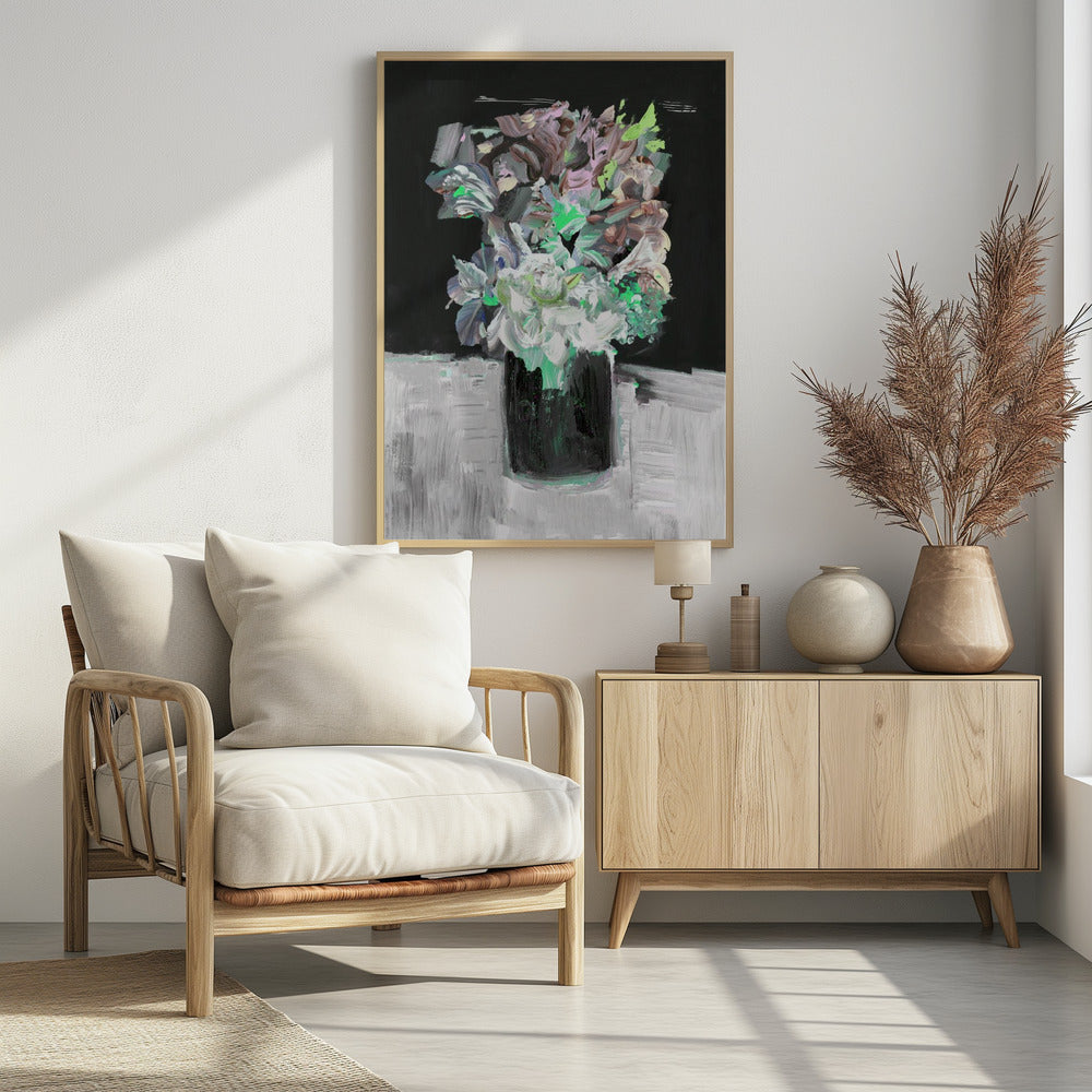 Bunte Blume mit Vase | Poster