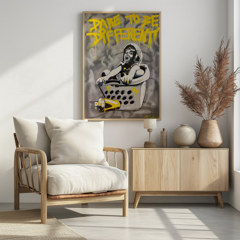 Kind im Wäschekorb | Poster