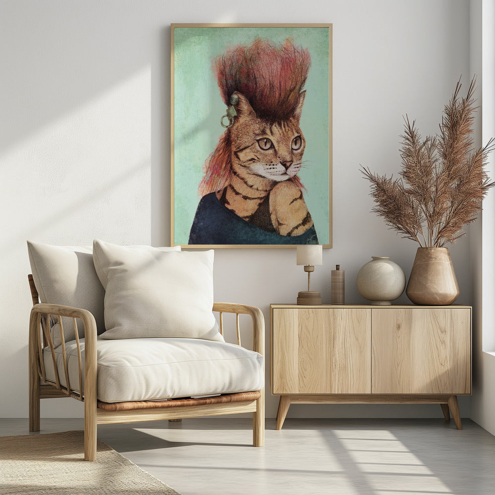 Stilvolle getigerte Katze | Poster