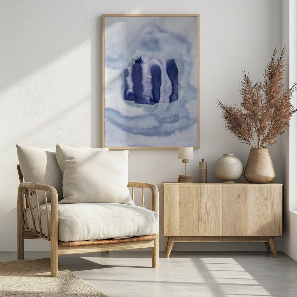 Blaue und violette organische Formen | Poster