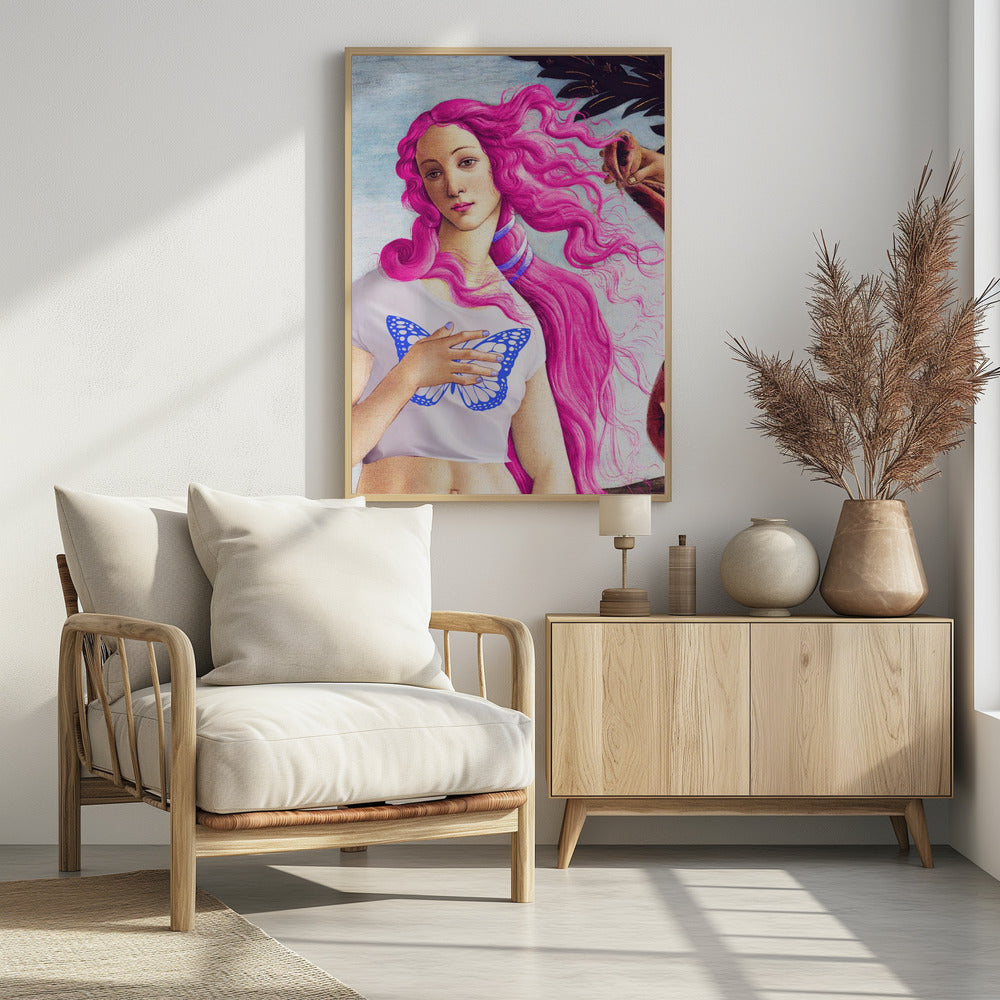 Eine Figur mit leuchtend rosa Haaren | Poster