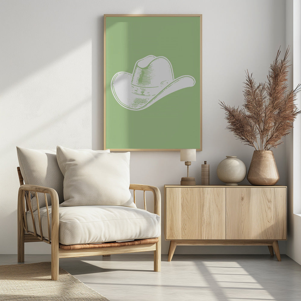 Salbeigrüner Cowboyhut | Poster