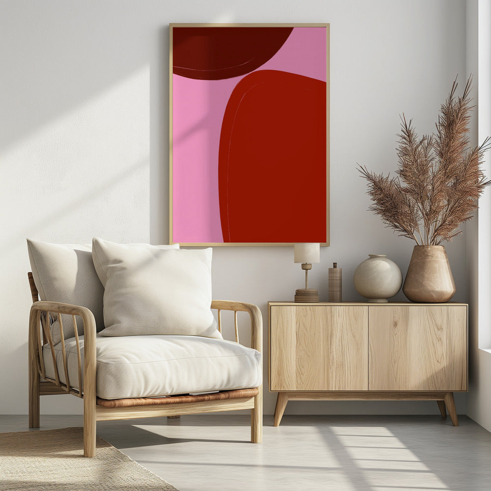 Geschwungene rote Formen | Poster
