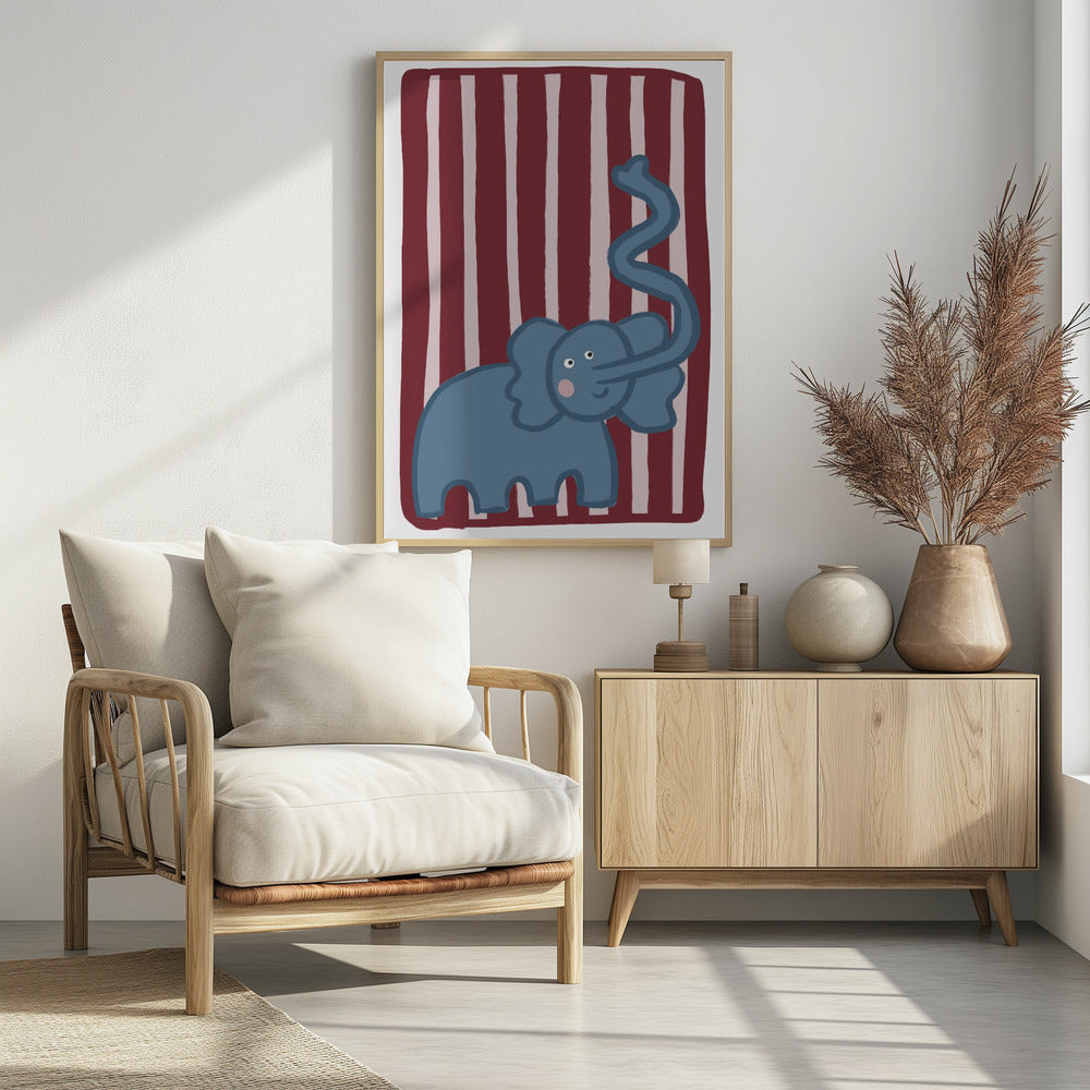 Curious Blue Elephant | Poster