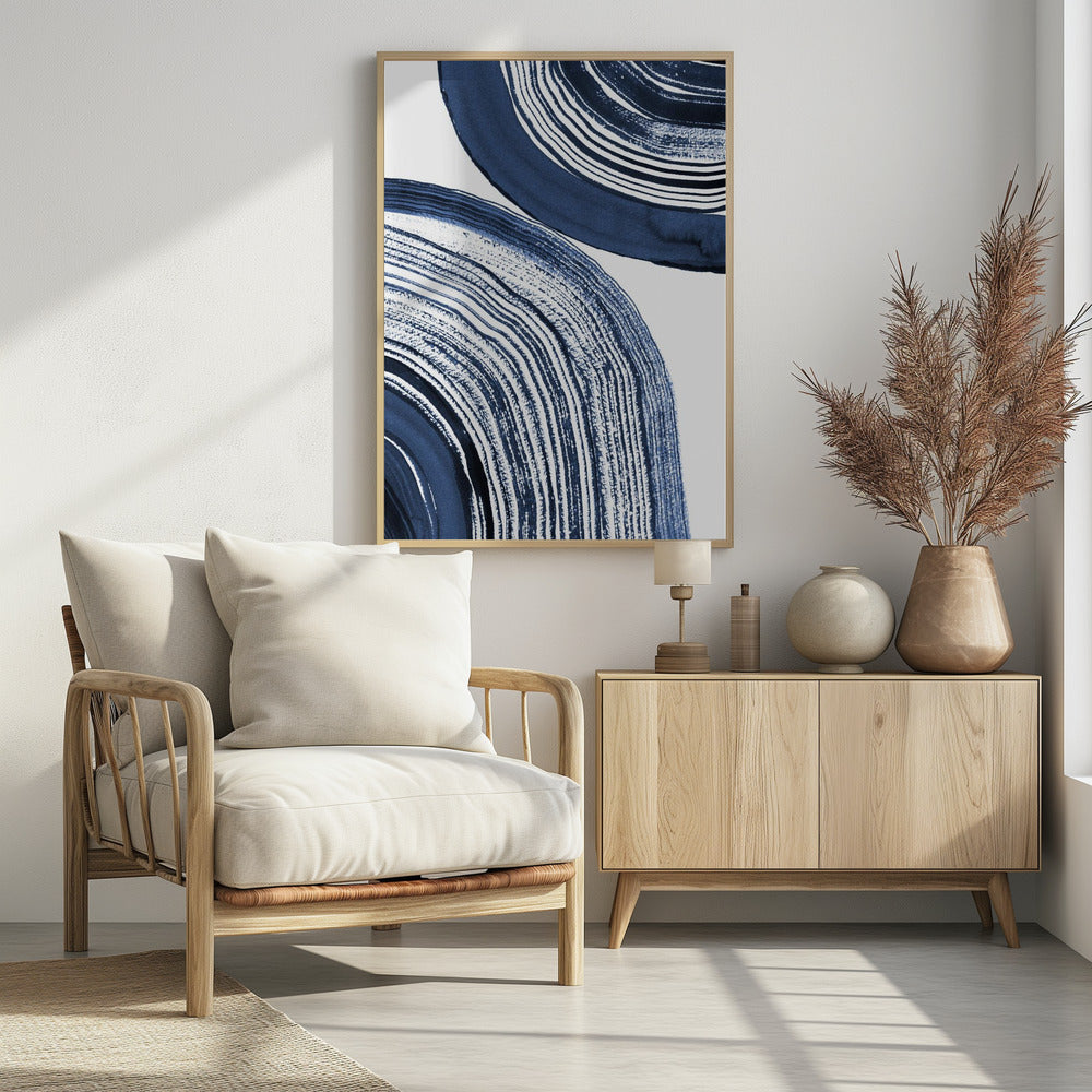 Blaue konzentrische Wellen | Poster
