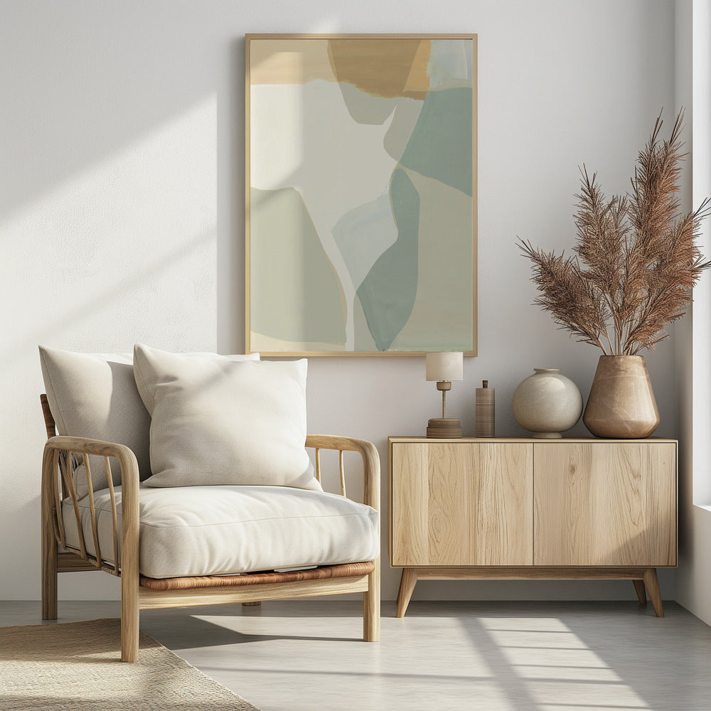 Abstrakte Formen in sanften, neutralen Tönen | Poster