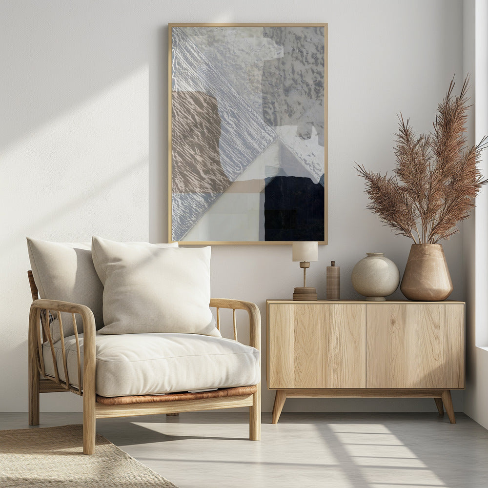 Fragmentierte Form in Weiß | Poster