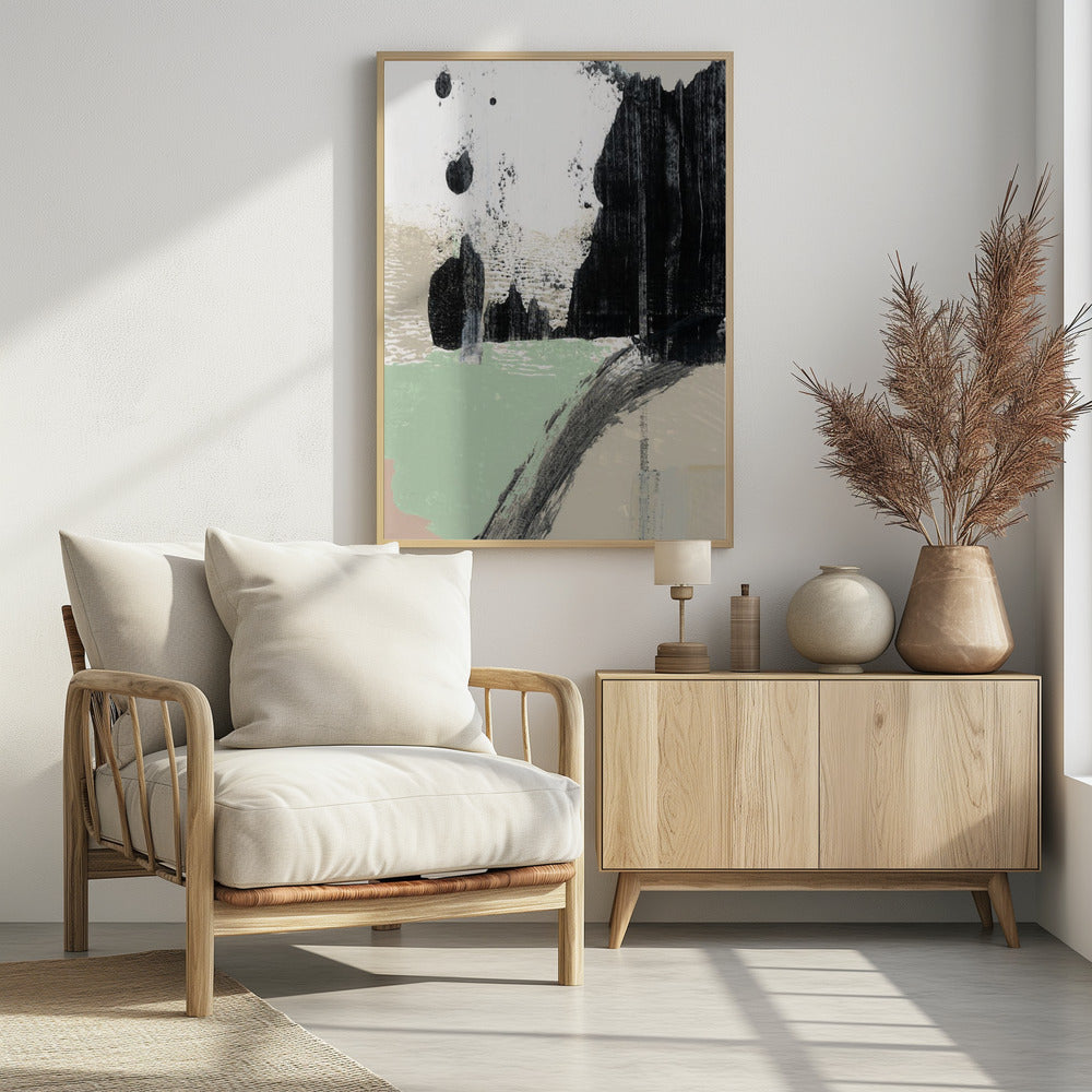 Dynamische Pinselstriche und monochrome Kontraste | Poster
