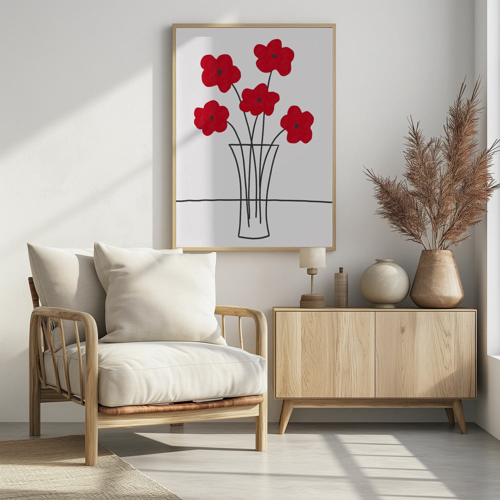 Mohnblumen in der Vase | Poster