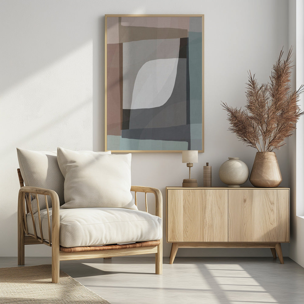 Geometrische Formen und gedämpfte Erdtöne | Poster