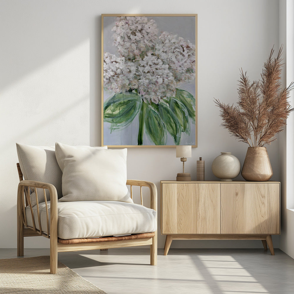 Weiße Hortensienblüte | Poster