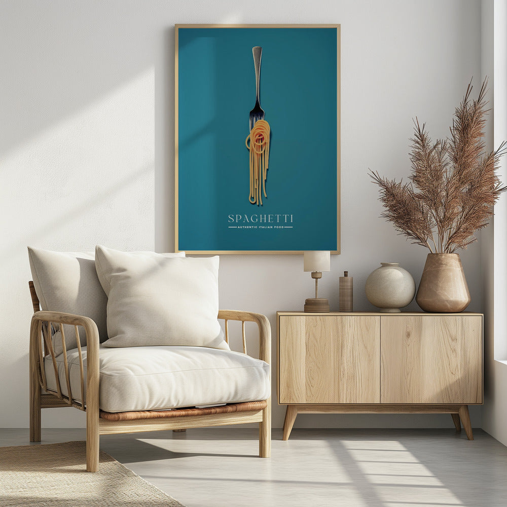 Eine Gabel in Spaghetti eingewickelt | Poster