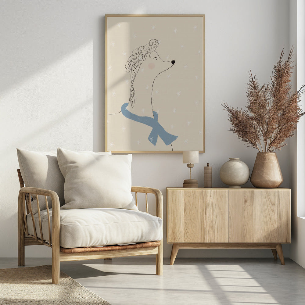 Pudel im Schnee | Poster