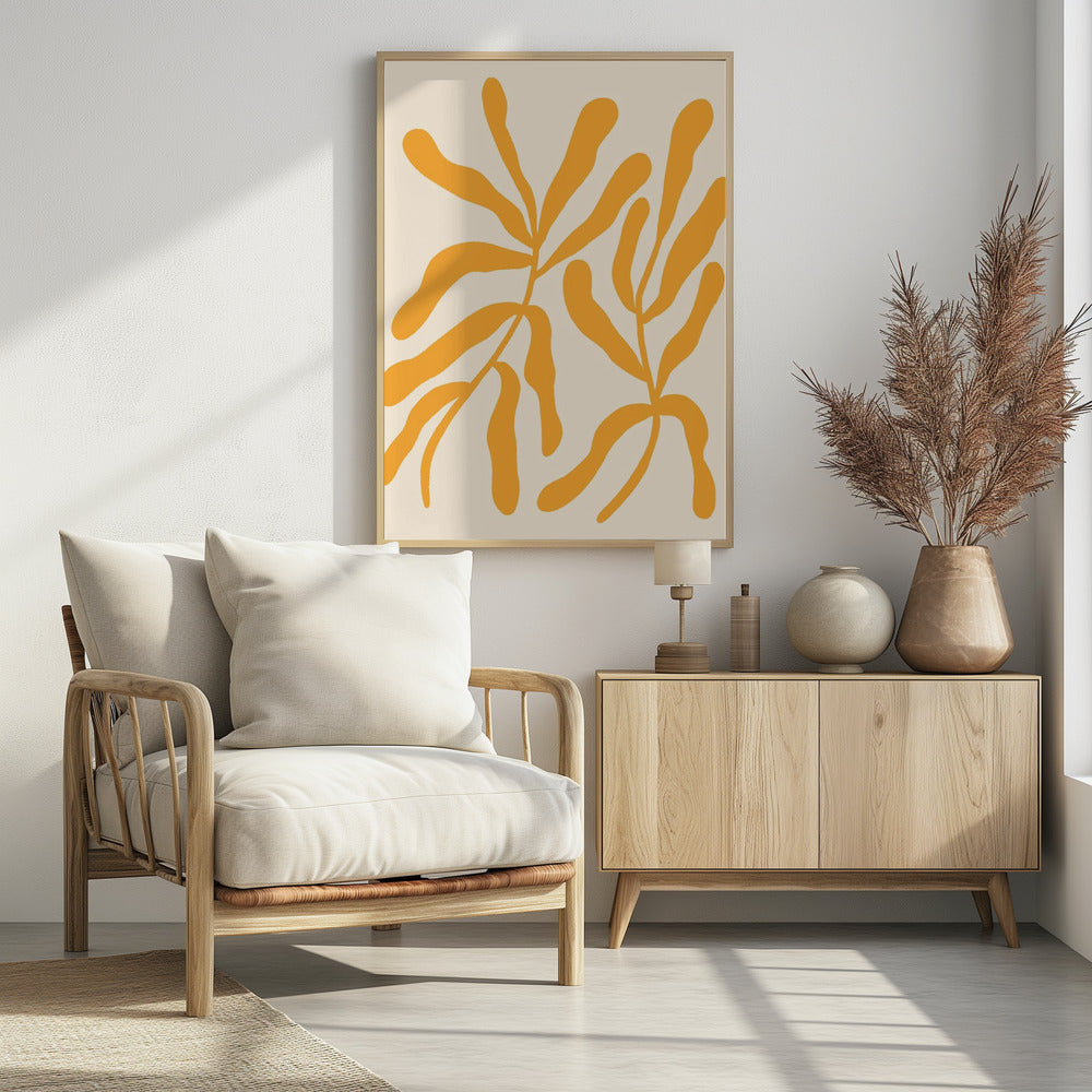 Gelbe Blattsilhouetten | Poster