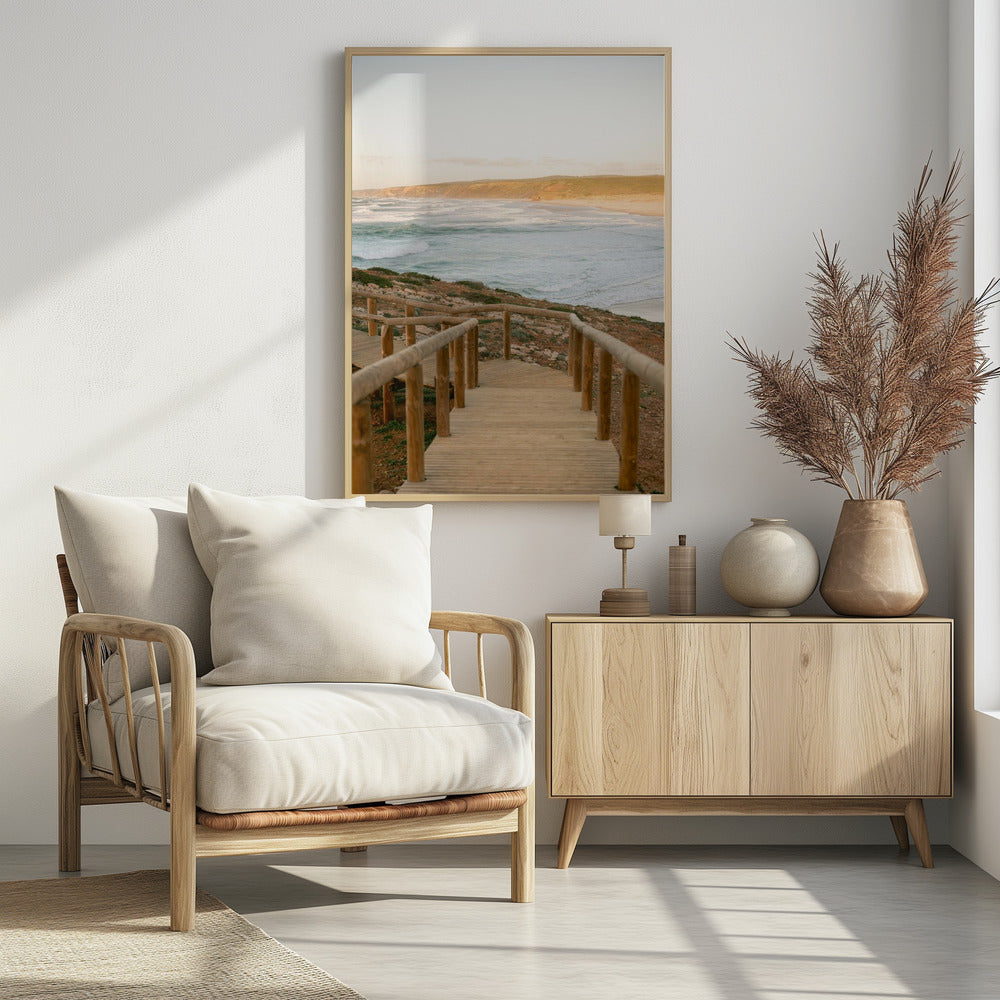 Ruhige Küstenlandschaft bei Sonnenuntergang | Poster