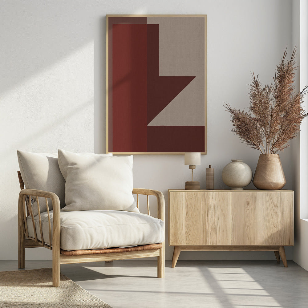 Rote geometrische Komposition | Poster