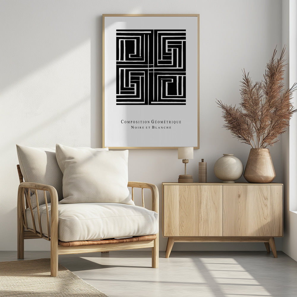 Komposition Géométrique Noire et Blanche | Poster