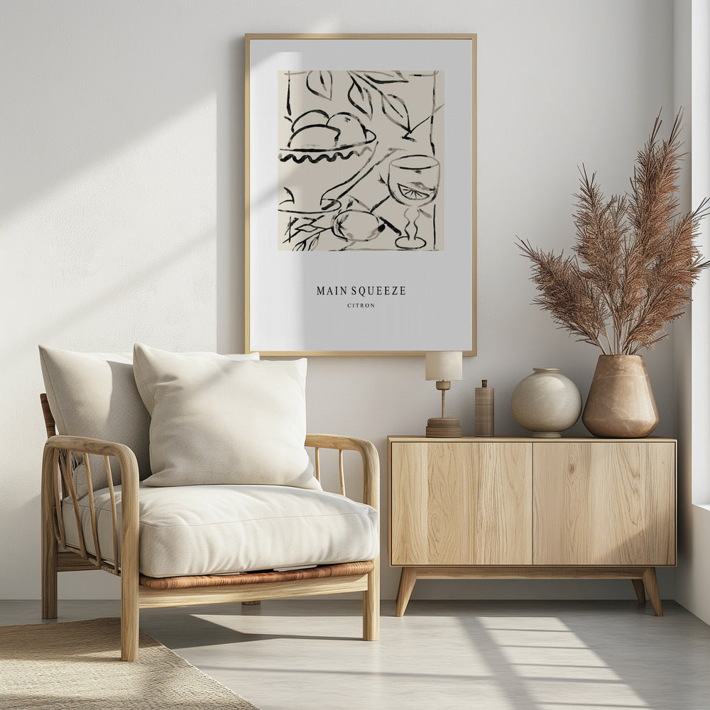 Abstract Fruit Bowl And Glass | Poster