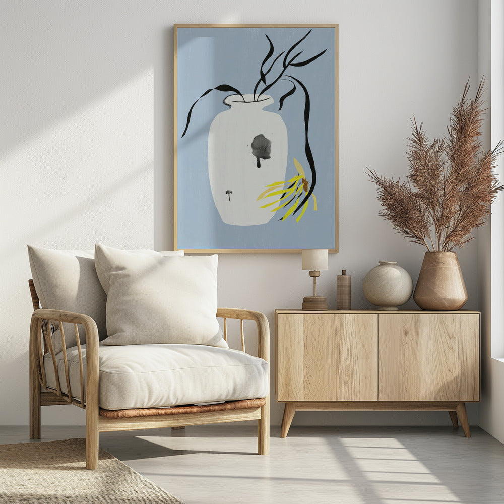 Vase und verwelkte Blüte | Poster
