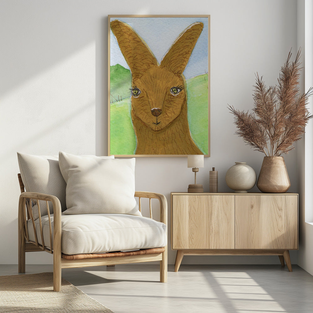Kangaroo Wallaby Face Nursery Room | Poster