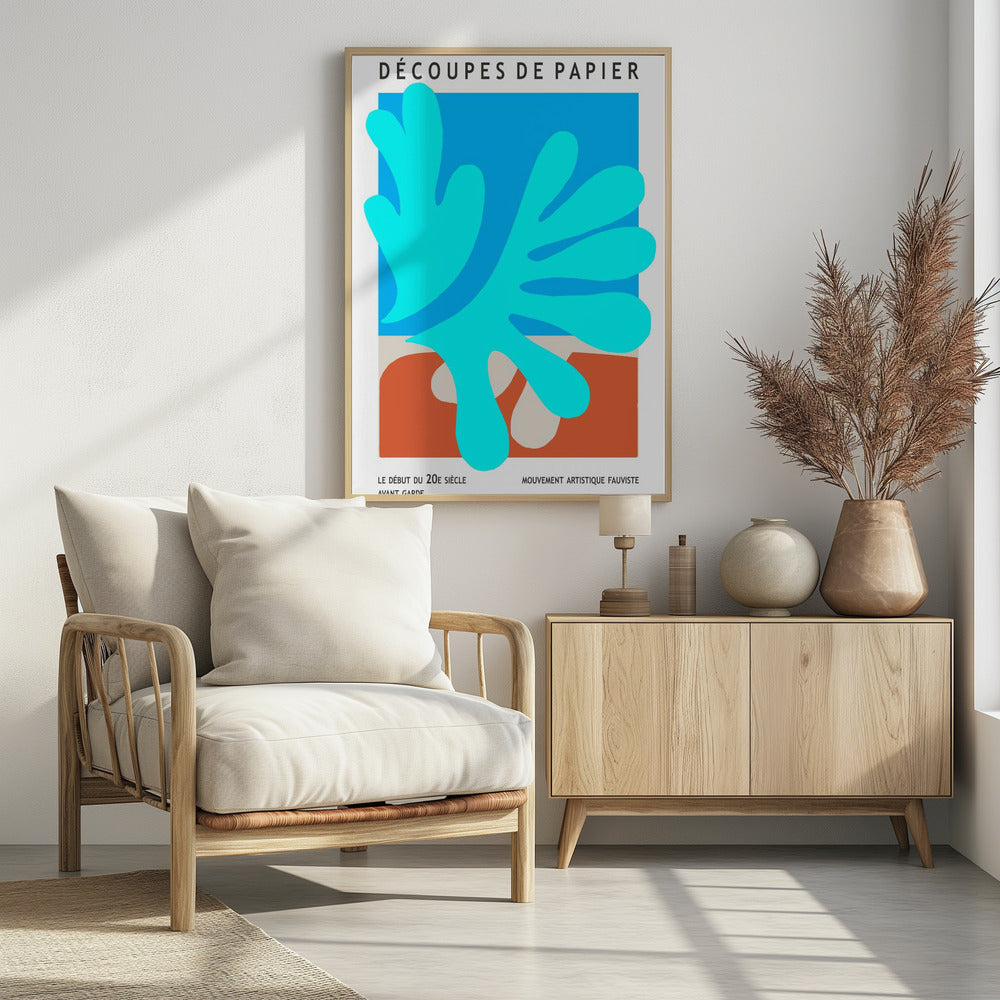 Organische Formen und leuchtende Blautöne | Poster