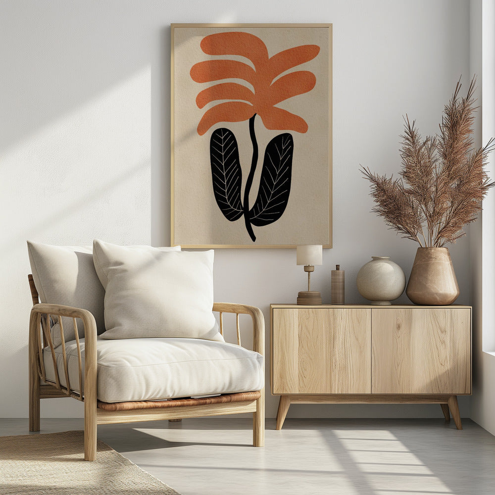 Orange floral flower | Poster
