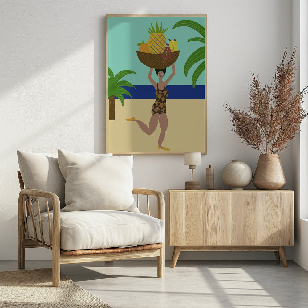 Tropische Früchte am Strand | Poster