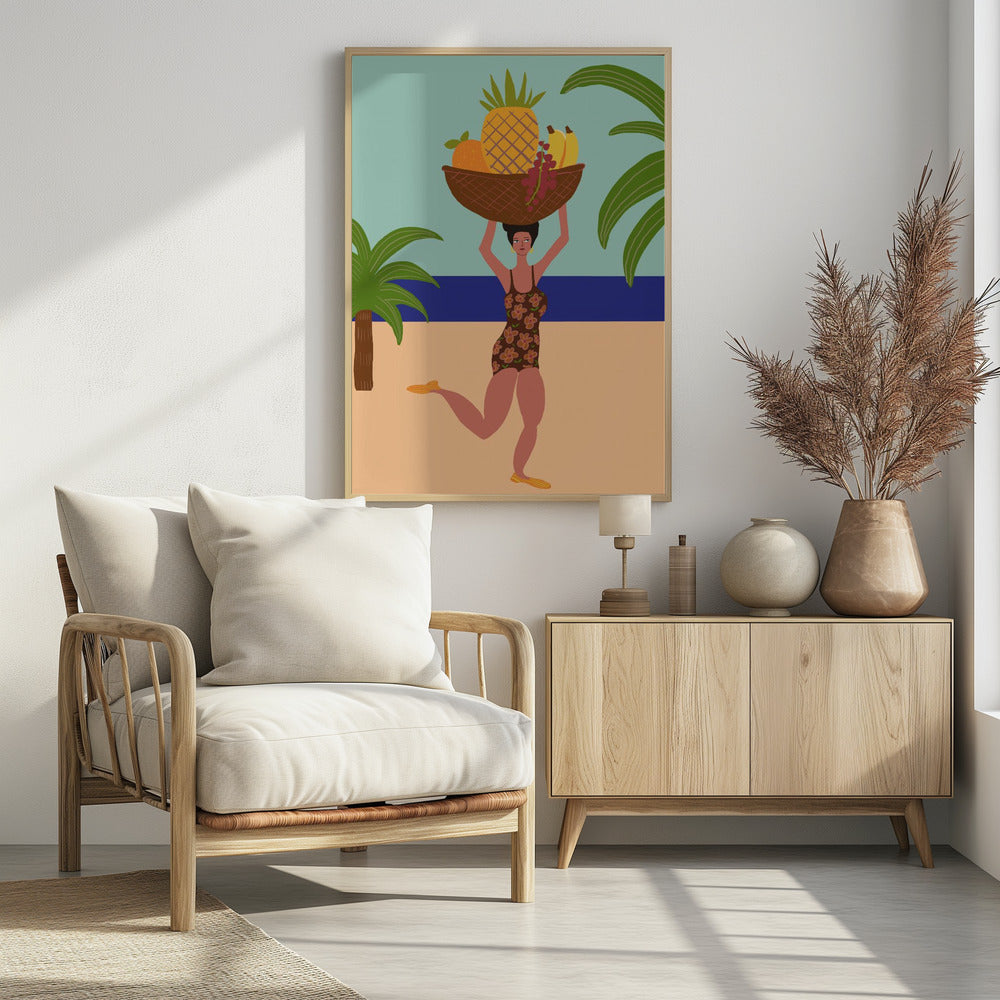Tropische Früchte am Strand | Poster