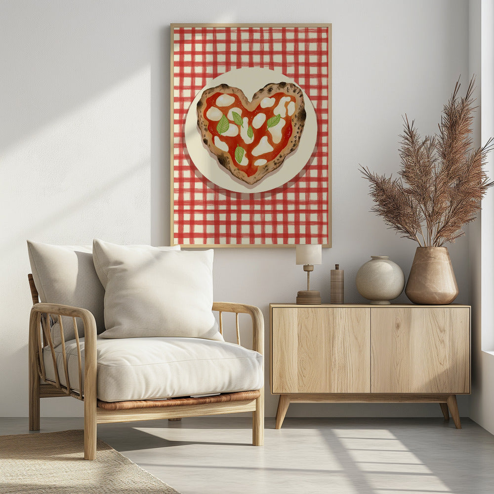 Pizza Herz kariert | Poster