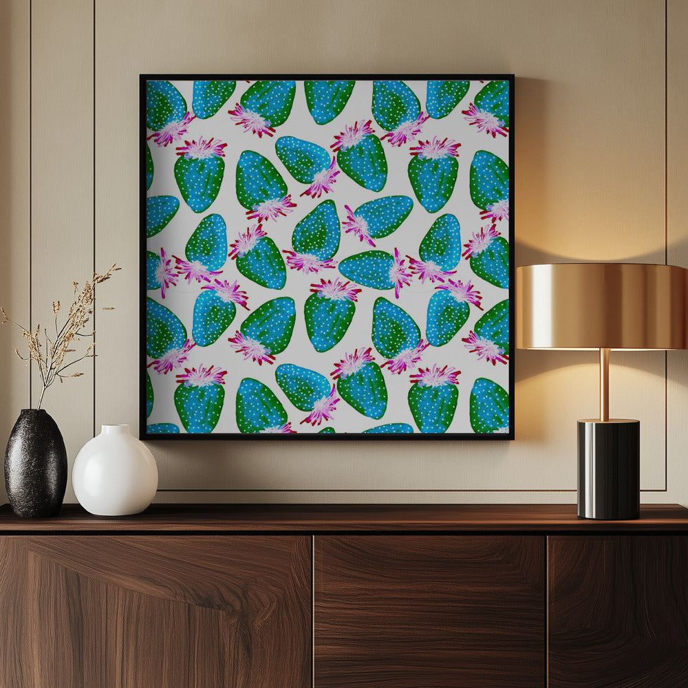 Blaugrüne Erdbeeren Obst | Poster