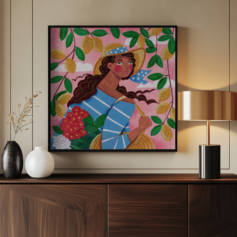 Porträt einer Frau an der Amalfiküste, Italien | Poster