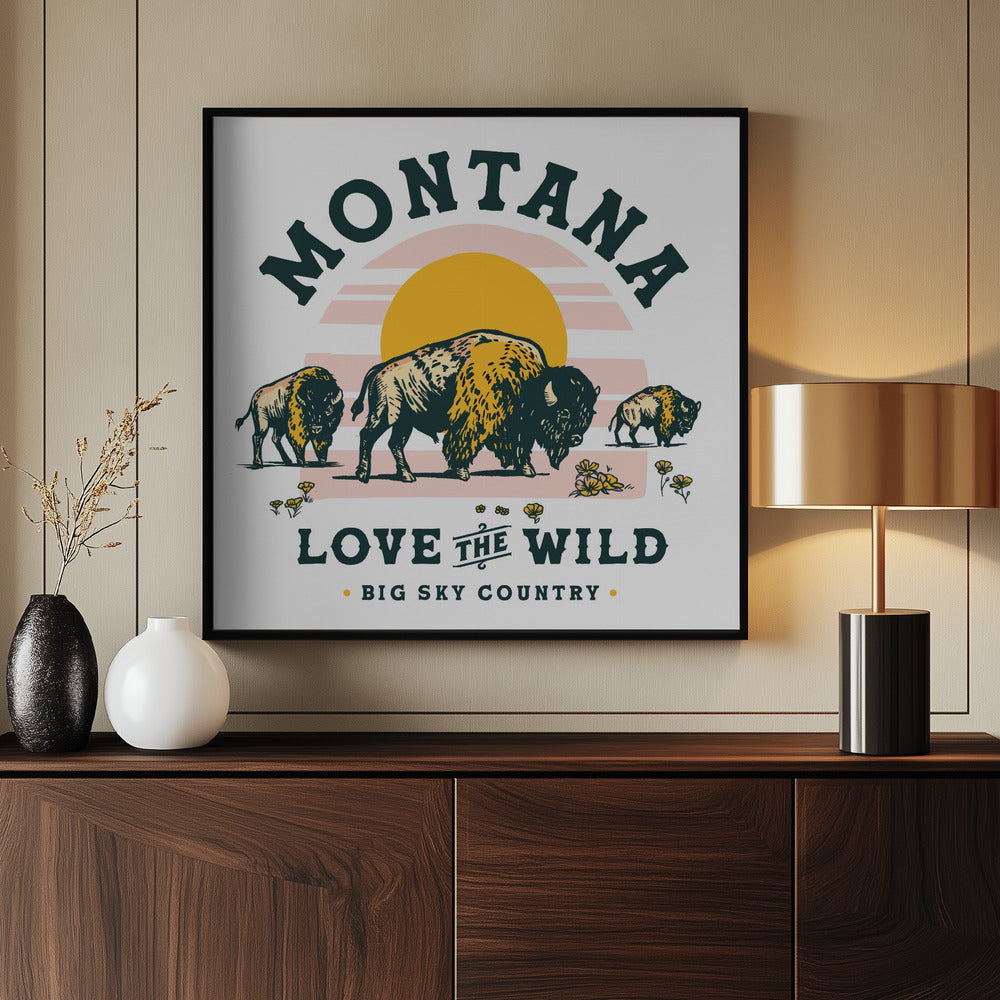 Montana Buffalo Art: Liebe die Wildnis | Poster
