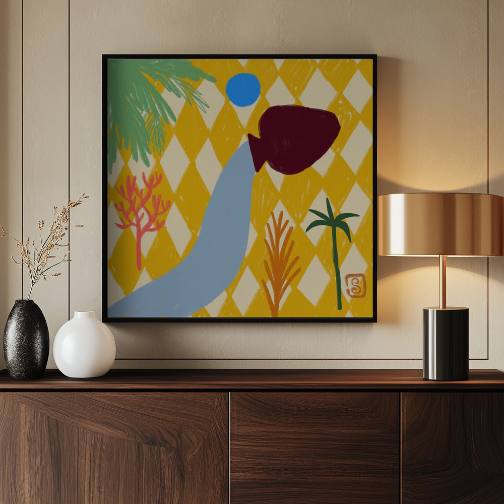 Lebendiger Oasenfluss | Poster