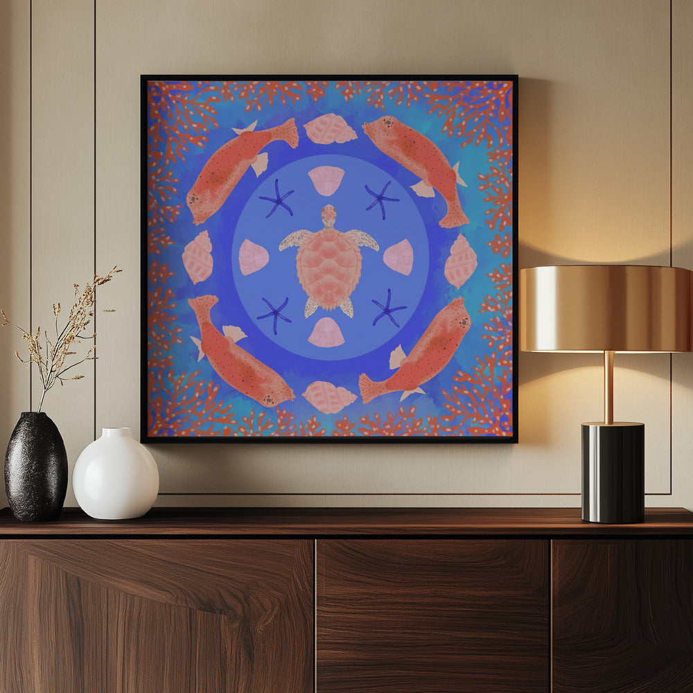 Meeresschildkröten-Mandala | Poster